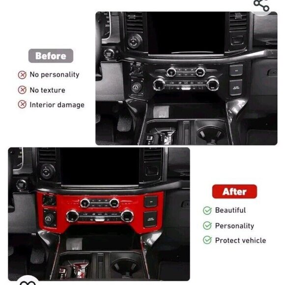 Center Console AC Control Panel Cover Trim For Ford F-150 2021-2023 - Picture 2 of 10